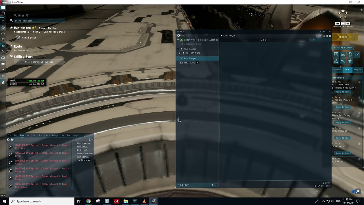 EVE Online 6.264 Triglavian Survey Databases selloff Adrian Vexier
