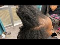 Relaxer and Short cut on client with Alopecia