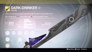 Destiny: Exotic Void Sword - Collecting The Dark Drinker (Lord Shaxx) Wealth