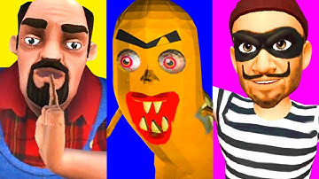 Scary Stranger 3D VS Sinister Sausage VS Robbery Clash Thief Pranks - Android, iOS
