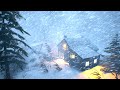 SNOW STORM in a Mountain Village for sleeping 10 hours