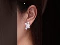 E3522 Flower Design Round Cut White Sapphire Hoop Earrings For Women