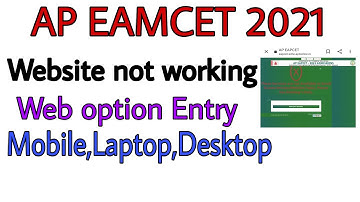 AP EAMCET 2021 Web options Entry||Mobile ,Laptop ,Desktop||Web site not working @Techtuts-World