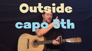 Outside Calvin Harris Easy Guitar Lesson How to Play Capo 5th