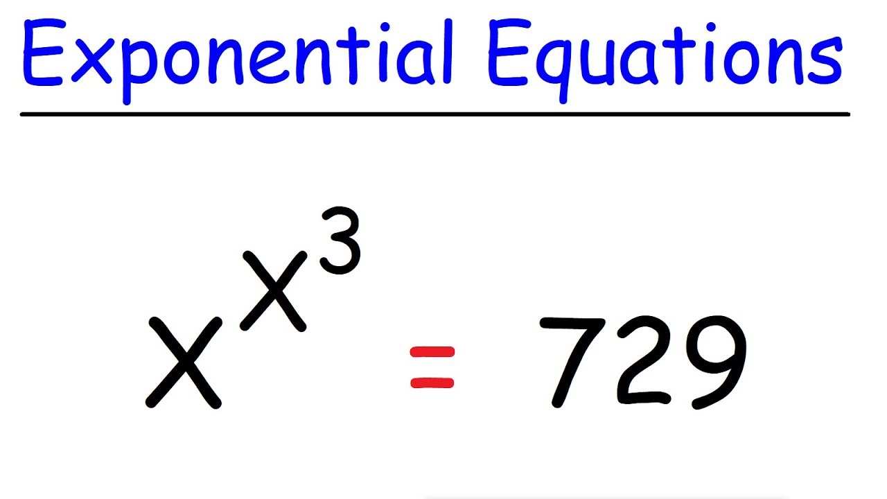 Exponential Equations With Powers of X - YouTube