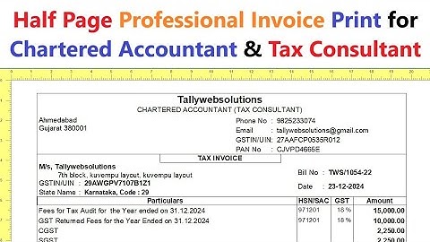(Buy TDL Source Code Only Rs.450) Half Page Professional Invoice Print for CA & Consultant in Tally