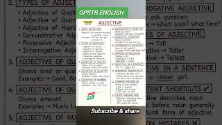Gpstr english grammar adjectives #raghueducationforum