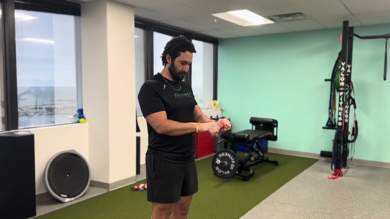 Flex Bar Flexion with Elbows Bent