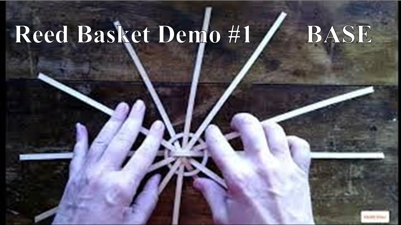 REED BASKET BASE:  Art teacher DEMO #1  Easy way to start weaving a reed basket base using a ring.