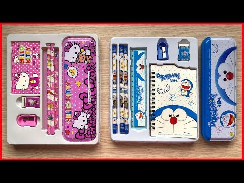 Video Đồ chơi trẻ em, hộp dụng cụ học tập 9 món Đôraêmon,... - YouTube