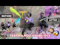 Holi stash 2021 😱 *EPIC FUN * Testing Colour Cloud , Pichkari , colour popper , Balloons , Gulal