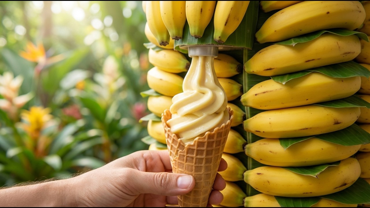 Fruit Ice Cream Machine ASMR | Ice Cream Cone Filled From All Fruits 🍓🍍🍇 | Relaxing ASMR Sounds