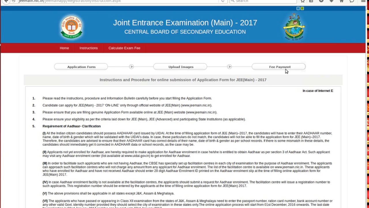 How To Fill JEE Main 2018 Application Form - Step-by-Step