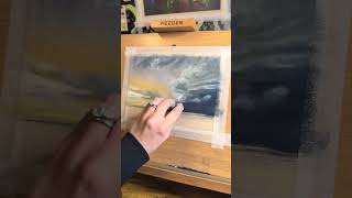 Thunderstorm over the field ❤️ #landscapeart #softpastels #pastelart #pastelpainting