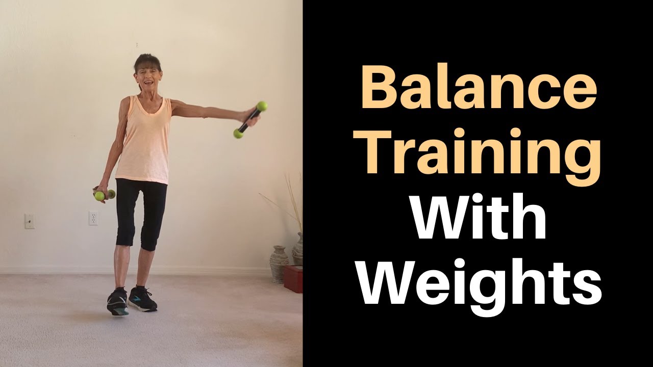 12 Minute Balance Training With Weights - Senior Fitness Videos 