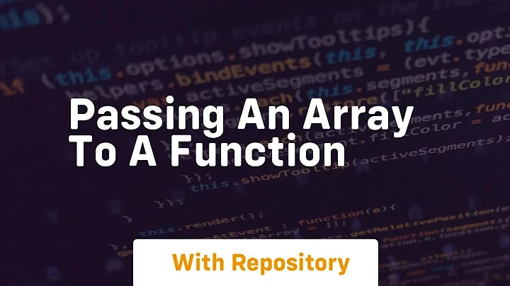 passing an array to a function