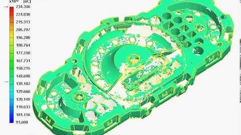 Moldex3D Filling Temperature - Iso-surface