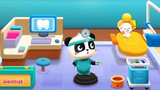 Little Panda Explores Dentist and Firefighter Jobs | BabyBus Game Video