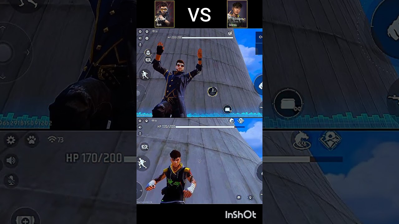 free fire alok vs shirou ability test 😱🔥 