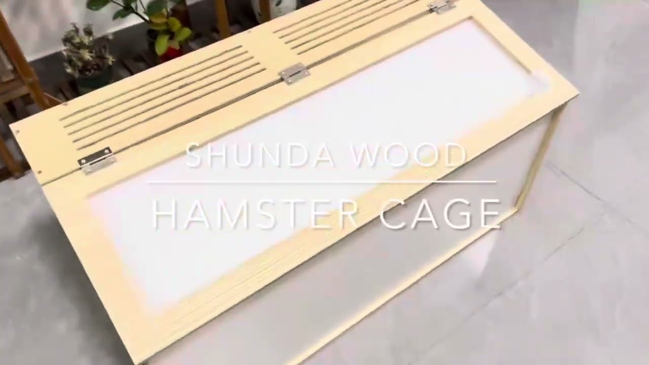 Wooden Hamster Cage 32 Inch Mice and Rat Habitat Openable Top with Acrylic Sheets Solid Built indoor