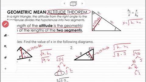Geometric Mean / Altitude and Leg Theorem
