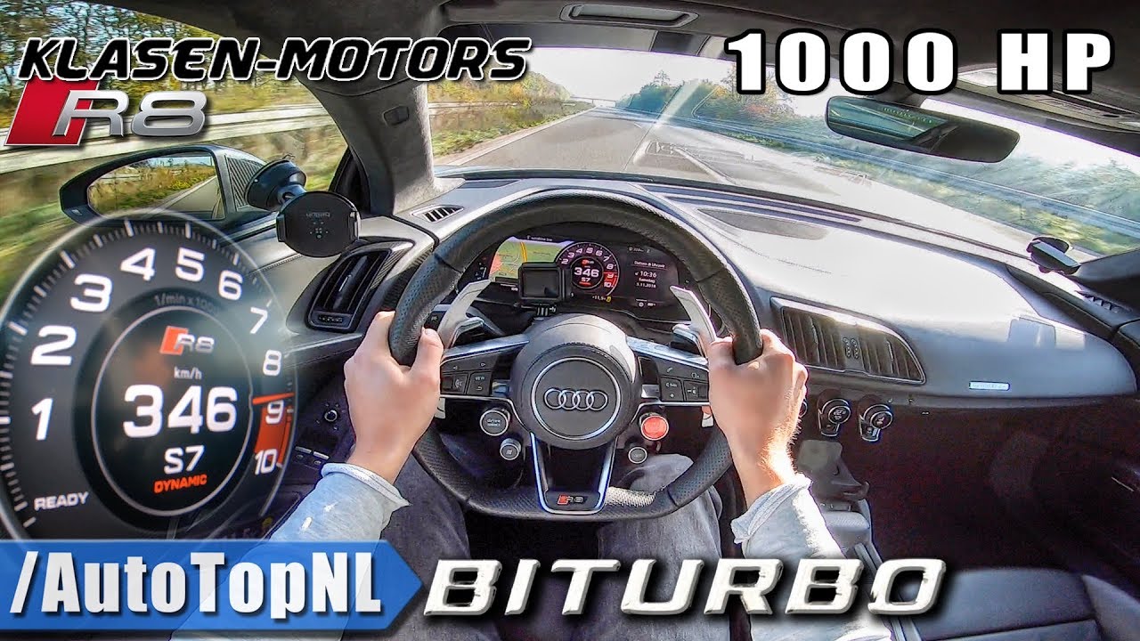 1000HP AUDI R8 V10 PLUS BiTURBO | Klasen Motors 346km/h AUTOBAHN POV by AutoTopNL