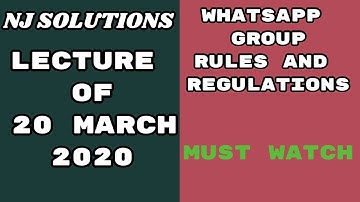 Naveed Jafar Lectures and Rules of WhatsApp Group