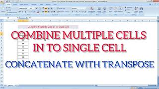 Quickly CONCATENATE multiple cells with commas, semicolon & space | Multiple cell in to single cell
