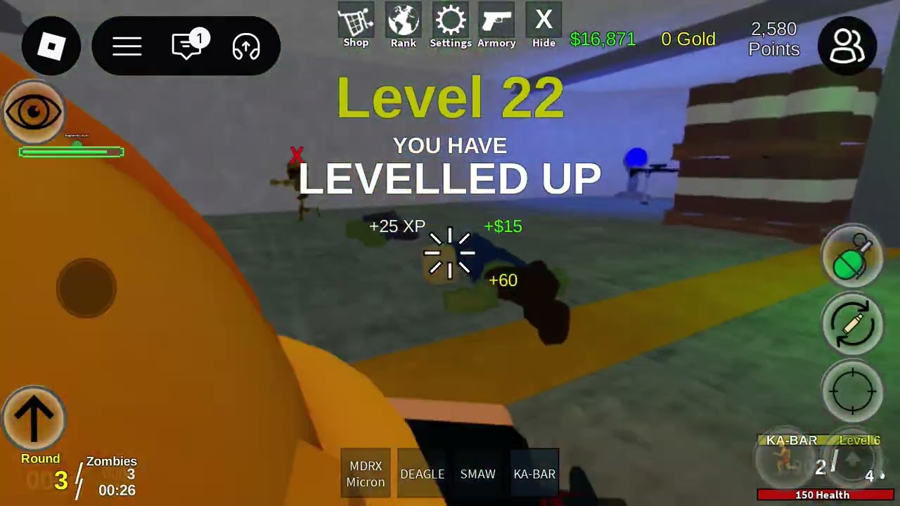 Playing zombie uprising 