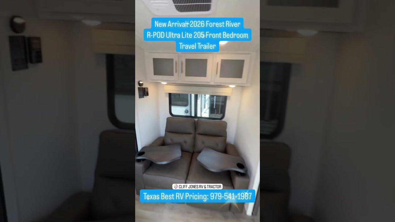 2026 Forest River R Pod Ultra Lite RP 205 Front Bedroom Travel Trailer TEXAS BEST RV PRICING 