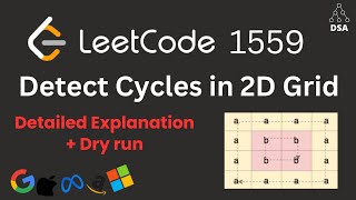 Detect Cycles in 2D Grid | LeetCode 1559 🔥 | Graph + BFS Intuition Explained