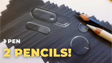 Black pencil + white pencil on marker pen