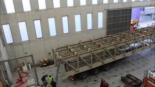 Positioning of a full-scale railway bridge span in the ICITECH lab