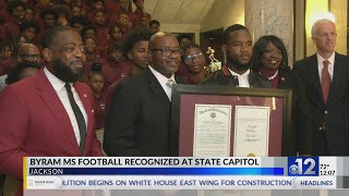 Byram football team recognized at Mississippi State Capitol