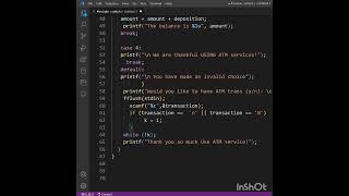 ATM program in c c programing for beginners