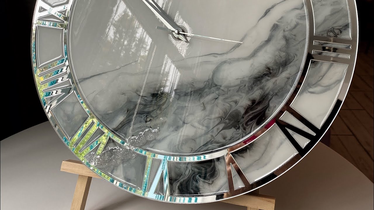 Мастер класс по изготовлению настенных часов d40см из эпоксидной смолы