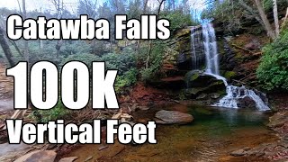 Hiking 100,000 Vertical Feet (for 2025) at Catawba Falls, Pisgah National Forest, North Carolina
