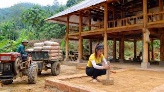 Giant Trucks Deliver Bricks and Cement for a Solid Concrete House Foundation