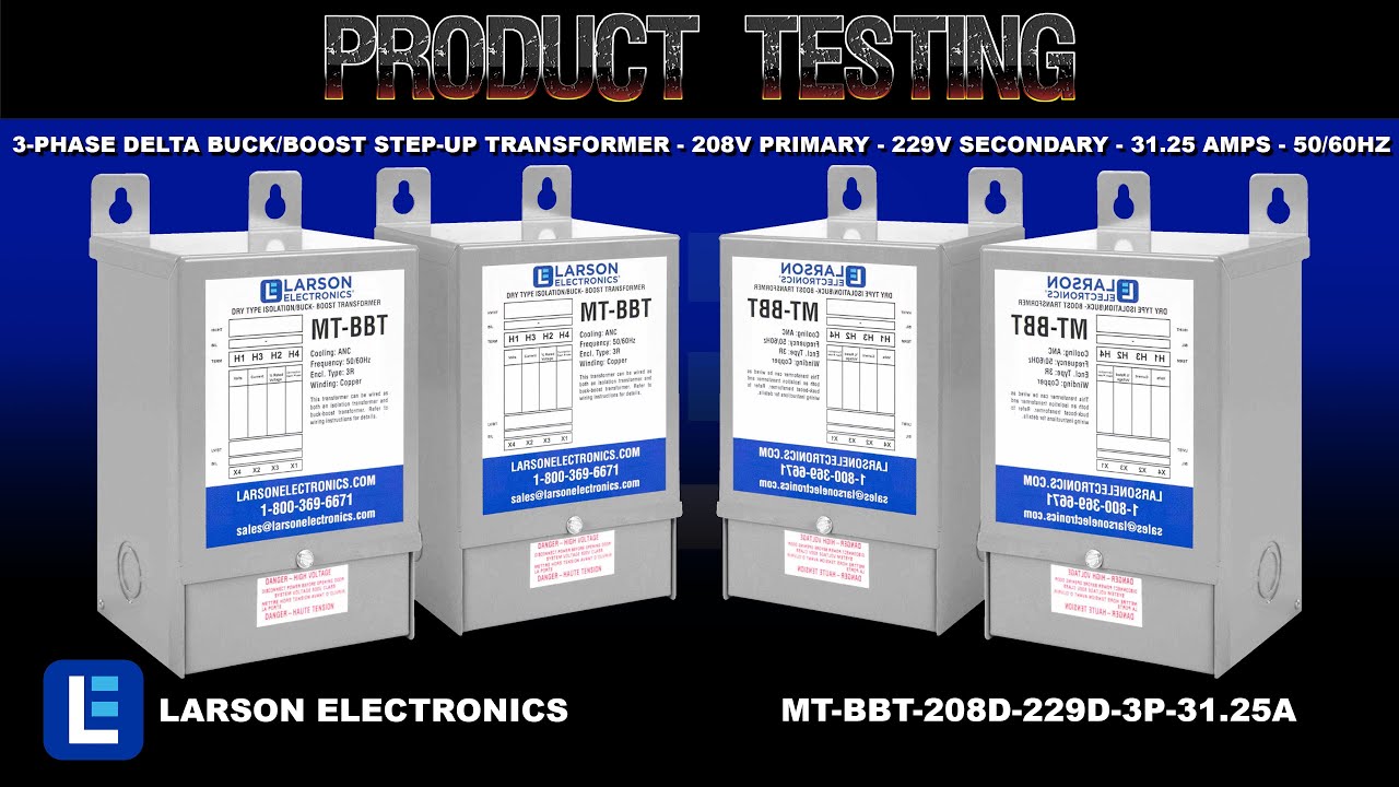 3-Phase Delta Buck/Boost Step-Up Transformer - 208V Primary - 229V Secondary - 31.25 Amps - 50/60Hz
