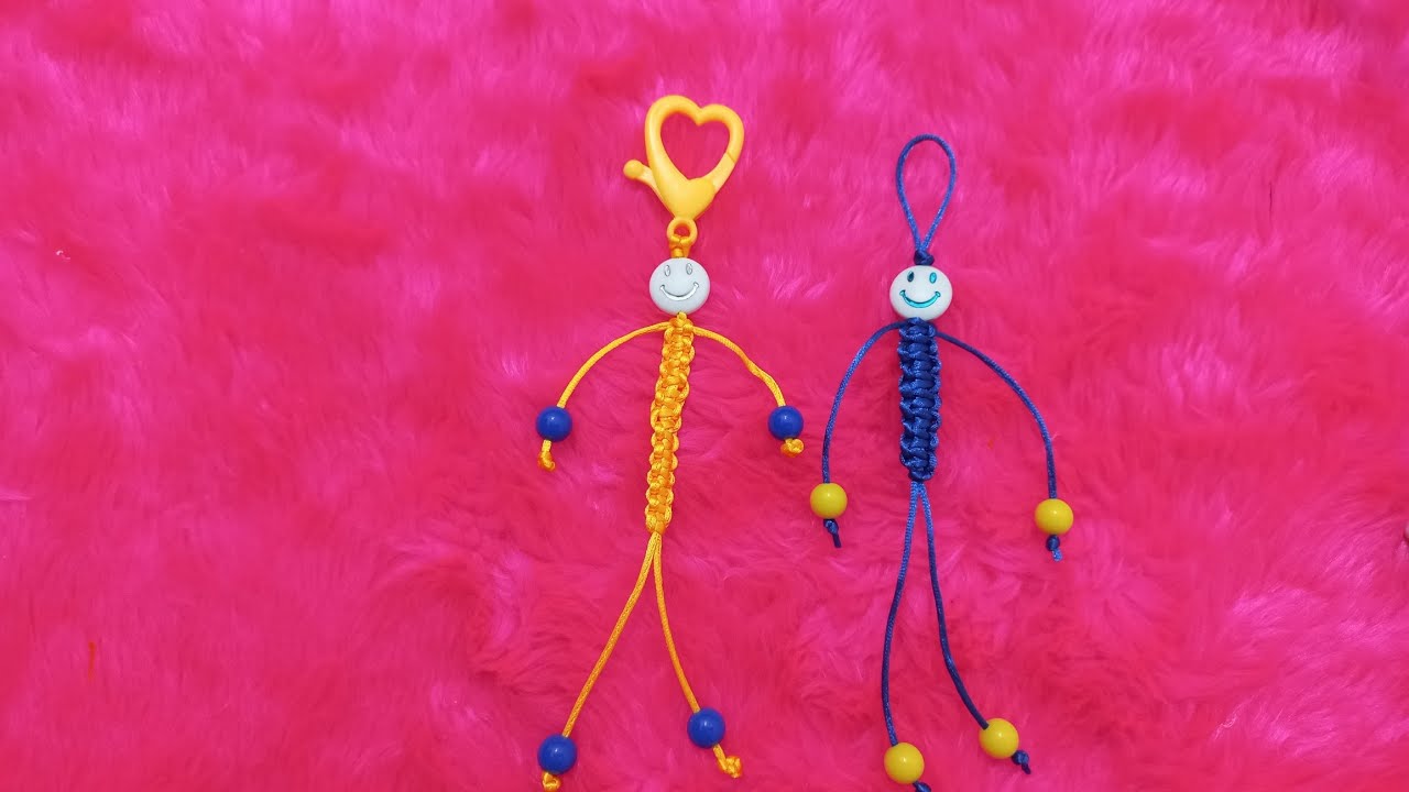 Macrame keychain - YouTube