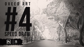 Speed Drawing in Photoshop   Basics to storyboard background | Part 4