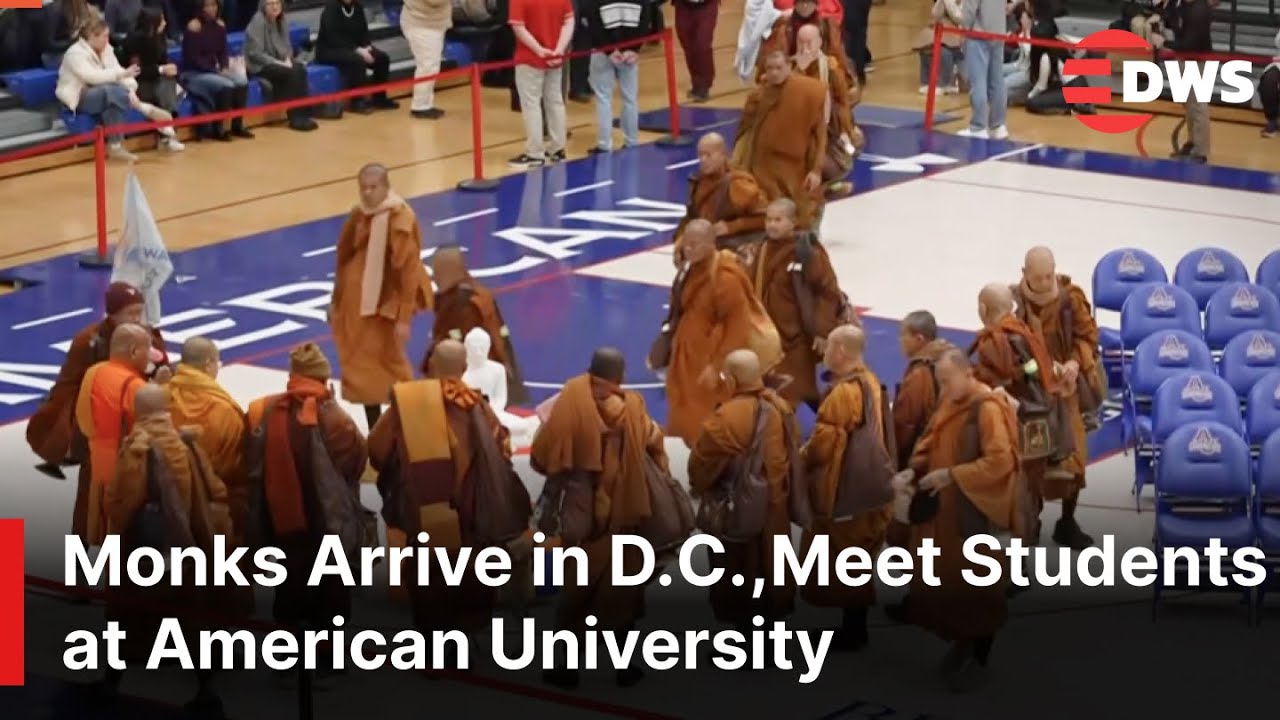 Buddhist Monks Reach Washington After 2,300-Mile Walk for Peace, Visit American University | AK1E