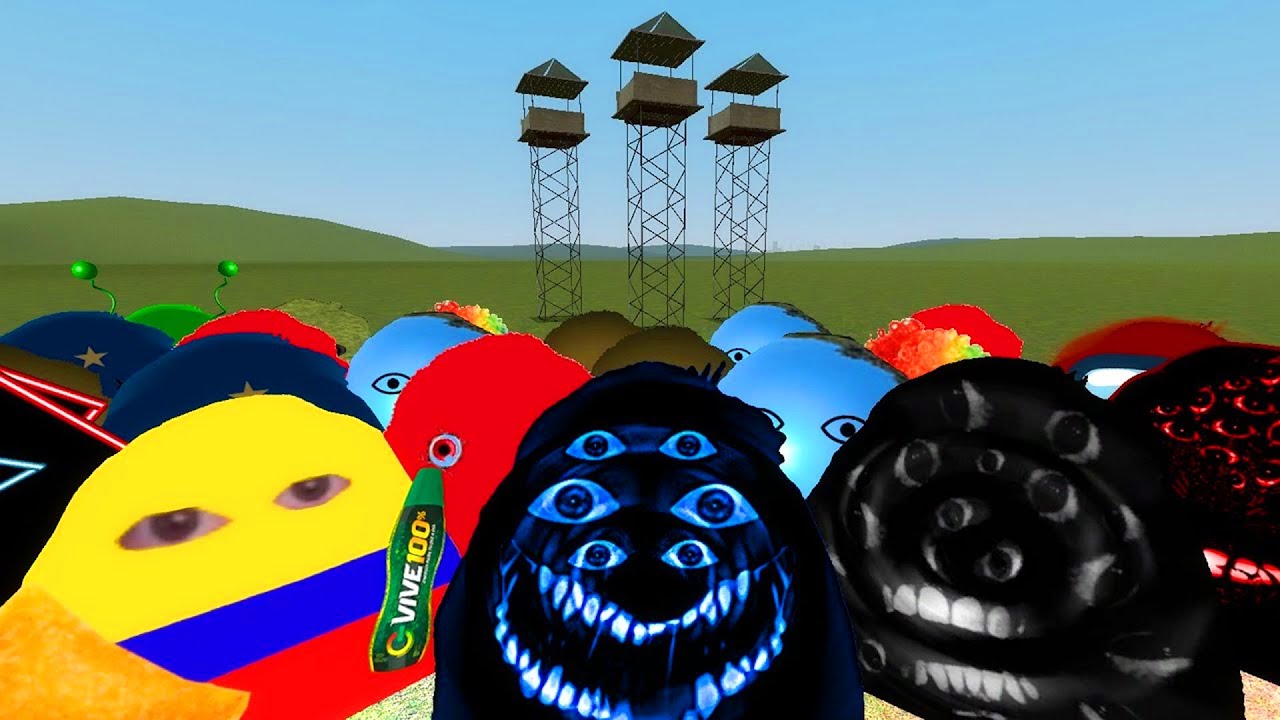 Злая семья Мунси против башен в Garry's Mod! (Парк 95)