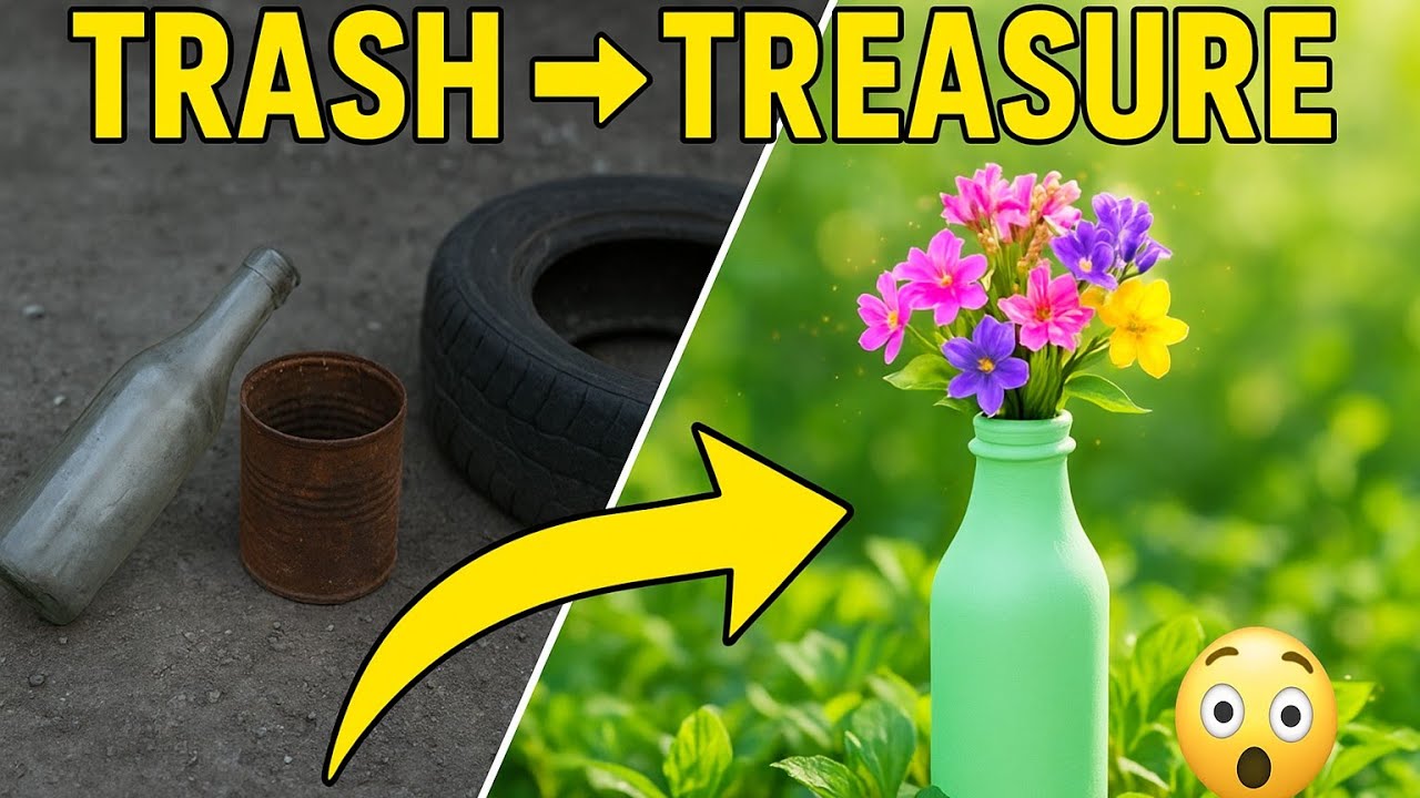 Красивый садовый декор из переработанных материалов | Апсайклинг своими руками 