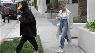 Justin Bieber and Hailey Bieber Grab 'Cha Cha Matcha' in Los Angeles