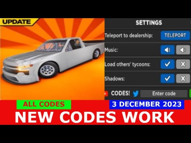 NEW Car Race Codes for December 2023: Wins & Boosts! - Try Hard Guides