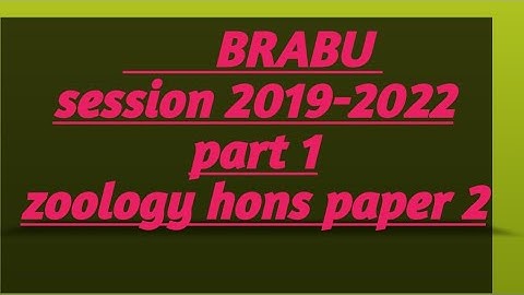 BRABU ll part1 ll zoology paper2 ll question 101 to 150 ll session 2019-2022