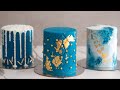 3 Mini Blue and Gold Cakes Tutorial- Rosie's Dessert Spot