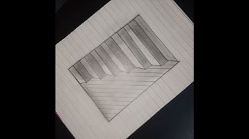How to draw 3D stairs in a hole/paper trick art/pencil shading/easy drawing step by step