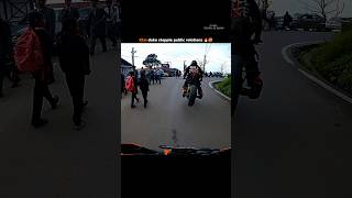 ktm duke stoppie 🥵 Crazy Public reaction 🔥 #ktm #ride #shorts #bike